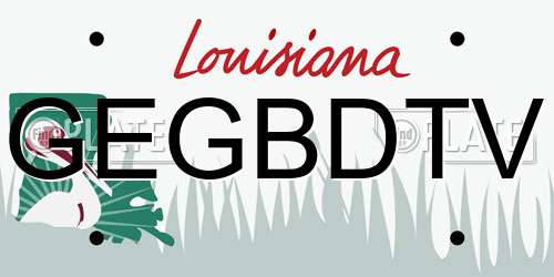 GEGBDTV Louisiana License Plate