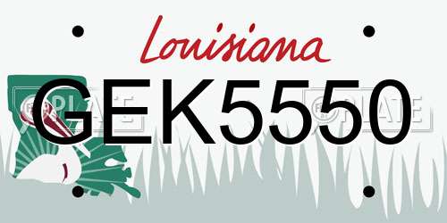 GEK5550 Louisiana License Plate