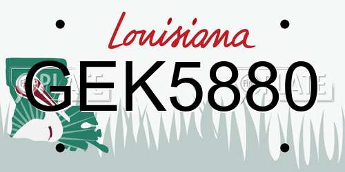 GEK5880 Louisiana License Plate