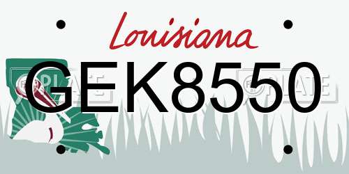 GEK8550 Louisiana License Plate