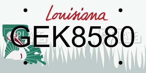 GEK8580 Louisiana License Plate