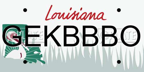 GEKBBBO Louisiana License Plate