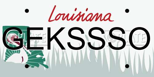 GEKSSSO Louisiana License Plate