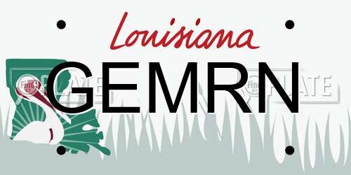 GEMRN Louisiana License Plate
