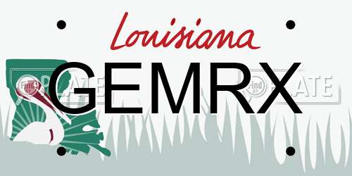 GEMRX Louisiana License Plate