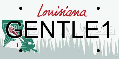 GENTLE1 Louisiana License Plate