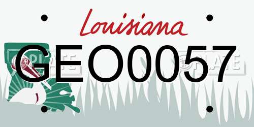 GEO0057 Louisiana License Plate