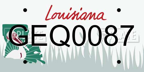 GEQ0087 Louisiana License Plate