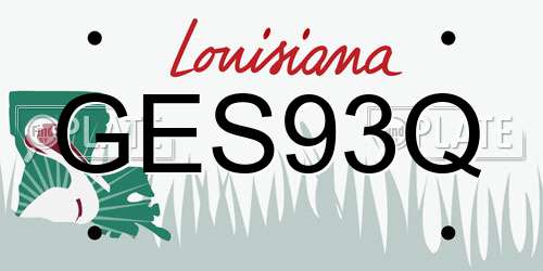 GES93Q Louisiana License Plate