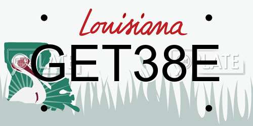 GET38E Louisiana License Plate