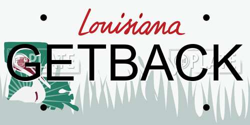 GETBACK Louisiana License Plate