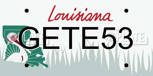 GETE53 Louisiana License Plate
