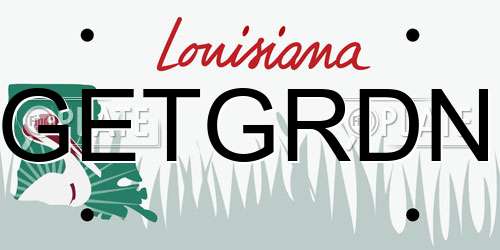 GETGRDN Louisiana License Plate