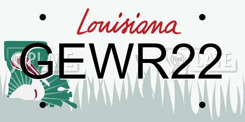 GEWR22 Louisiana License Plate