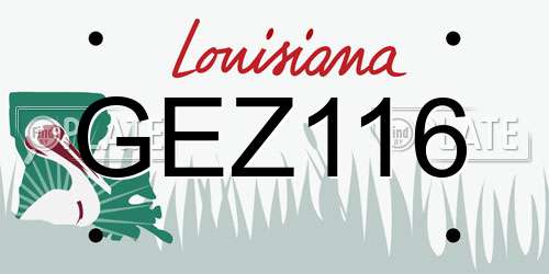 GEZ116 Louisiana License Plate