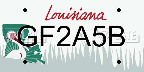 GF2A5B Louisiana License Plate