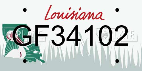 GF34102 Louisiana License Plate