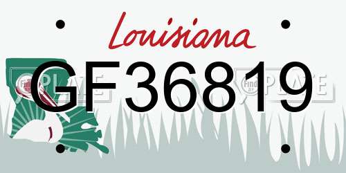 GF36819 Louisiana License Plate