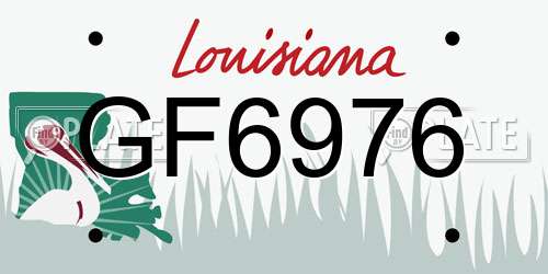 GF6976 Louisiana License Plate