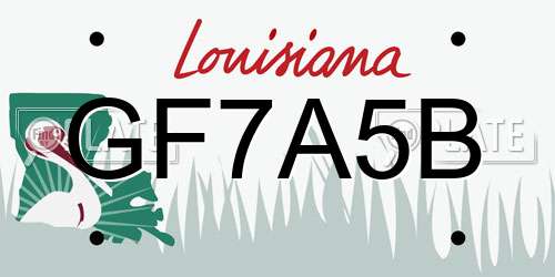 GF7A5B Louisiana License Plate