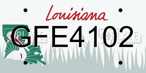 GFE4102 Louisiana License Plate