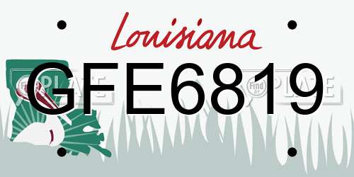GFE6819 Louisiana License Plate