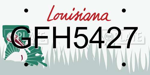 GFH5427 Louisiana License Plate