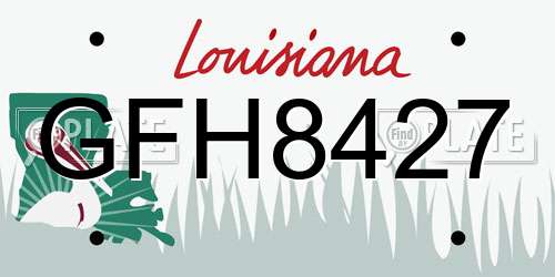 GFH8427 Louisiana License Plate