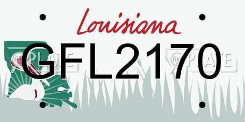 GFL2170 Louisiana License Plate