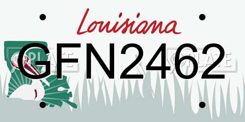 GFN2462 Louisiana License Plate