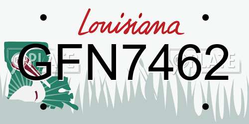 GFN7462 Louisiana License Plate