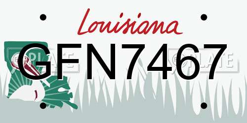 GFN7467 Louisiana License Plate
