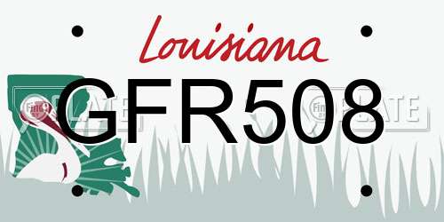 GFR508 Louisiana License Plate