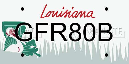 GFR80B Louisiana License Plate