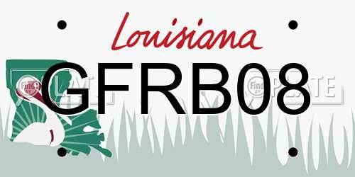 GFRB08 Louisiana License Plate