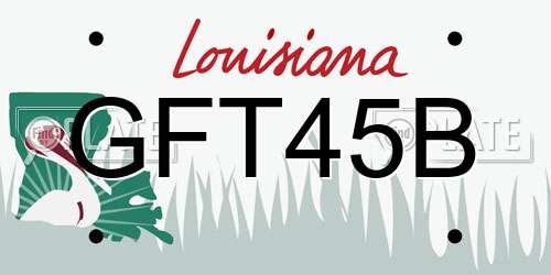 GFT45B Louisiana License Plate