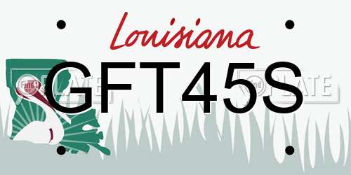 GFT45S Louisiana License Plate