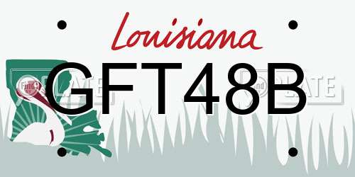 GFT48B Louisiana License Plate