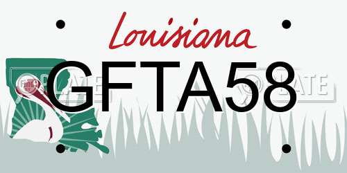 GFTA58 Louisiana License Plate