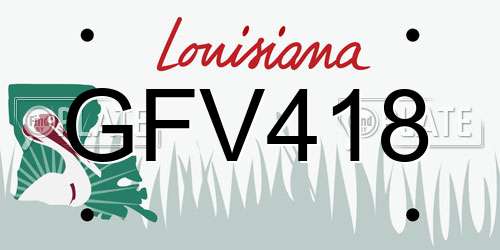 GFV418 Louisiana License Plate