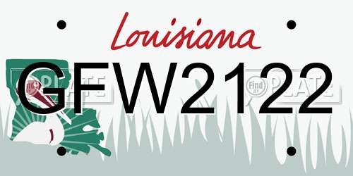 GFW2122 Louisiana License Plate