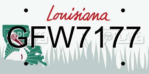 GFW7177 Louisiana License Plate