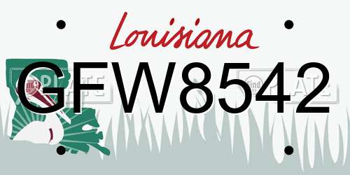 GFW8542 Louisiana License Plate