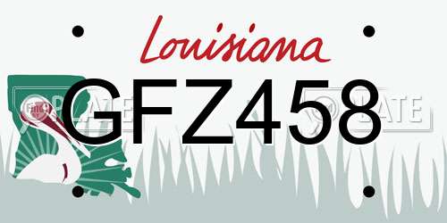 GFZ458 Louisiana License Plate