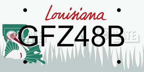 GFZ48B Louisiana License Plate