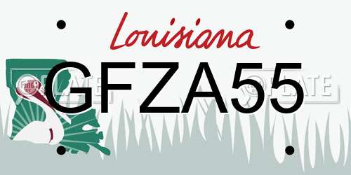 GFZA55 Louisiana License Plate