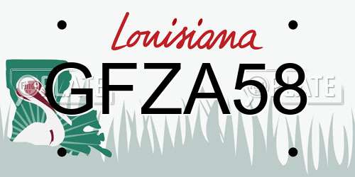 GFZA58 Louisiana License Plate