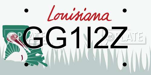 GG1I2Z Louisiana License Plate