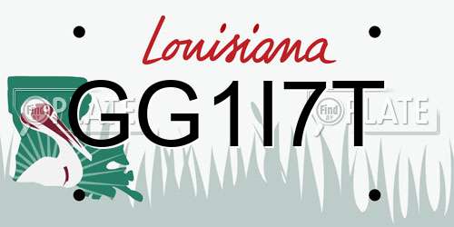 GG1I7T Louisiana License Plate