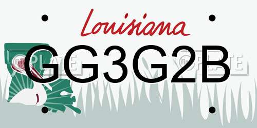 GG3G2B Louisiana License Plate